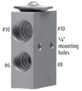Product image 71R8321 expansion valve with hole sizes