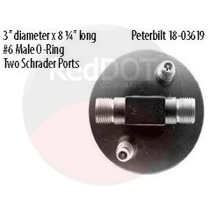 Product image Red Dot 74R2616 receiver drier top view with specs