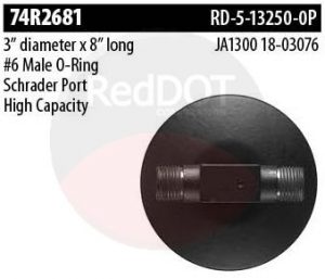 Product image Red Dot 74R2681 receiver drier top view with specs