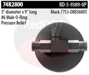 Product image Red Dot 74R2800 receiver drier top view with specs