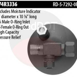 Product image Red Dot 74R3336 receiver drier top view with specs