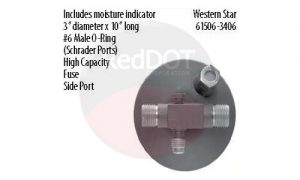 Product image Red Dot 74R3377 receiver drier top view with specs