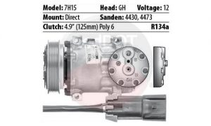 product image Red Dot 75R81232 compressor with specs and mounting