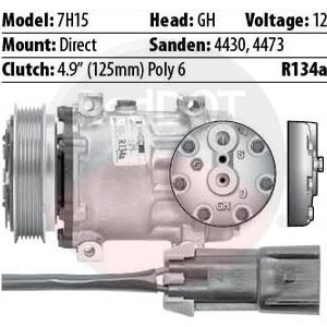 product image Red Dot 75R81232 compressor with specs and mounting