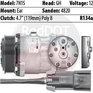 Product image Red Dot 75R81612 compressor with plug and specs