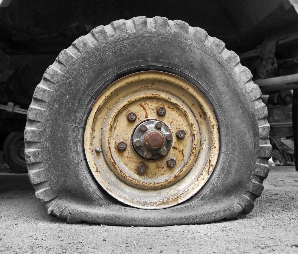 Worn truck tire