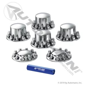 Dome style ABS chrome axel cover set